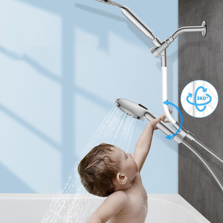 JASODI Dual Filtered Rain Shower Head Combo, High Pressure Handheld